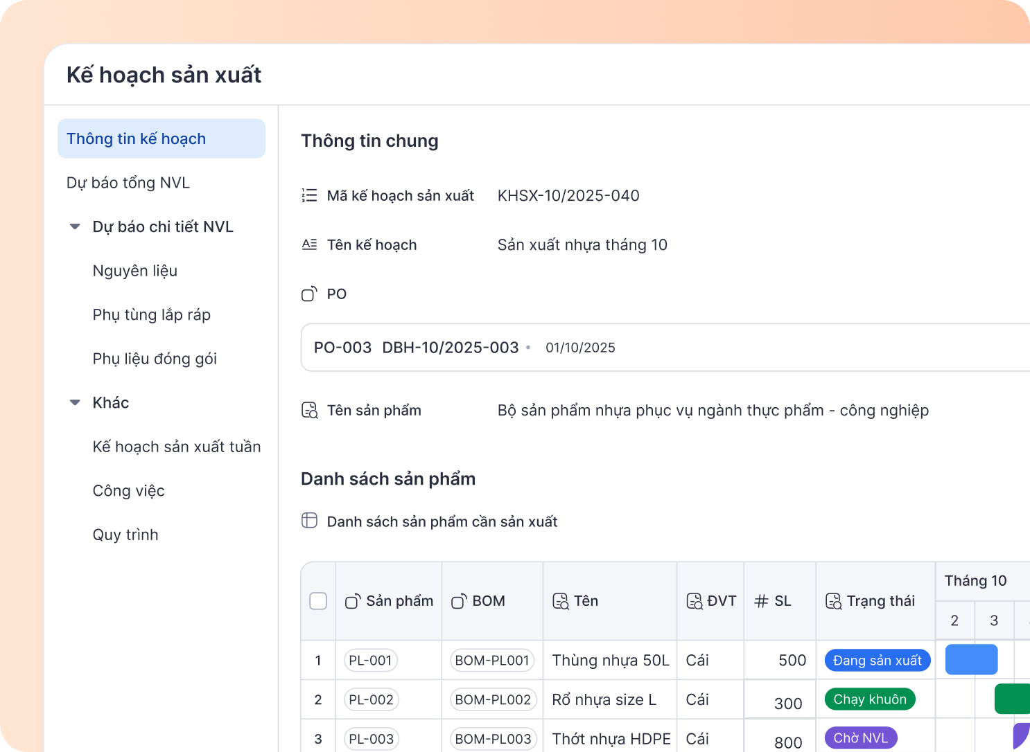 Cleeksy - Quản lý kế hoạch sản xuất