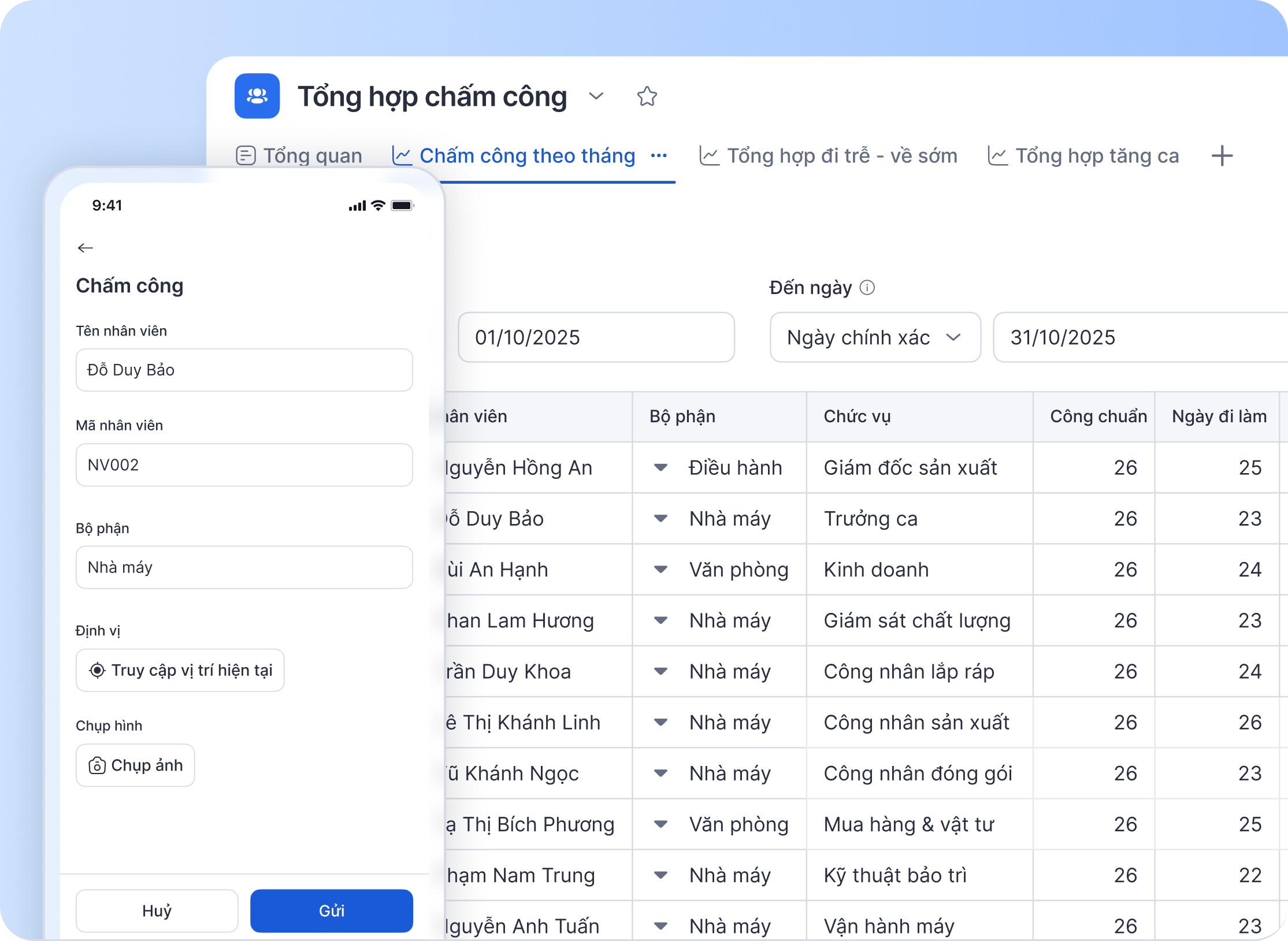 Hr - Tổng hợp chấm công hành chính nhân sự Cleeksy