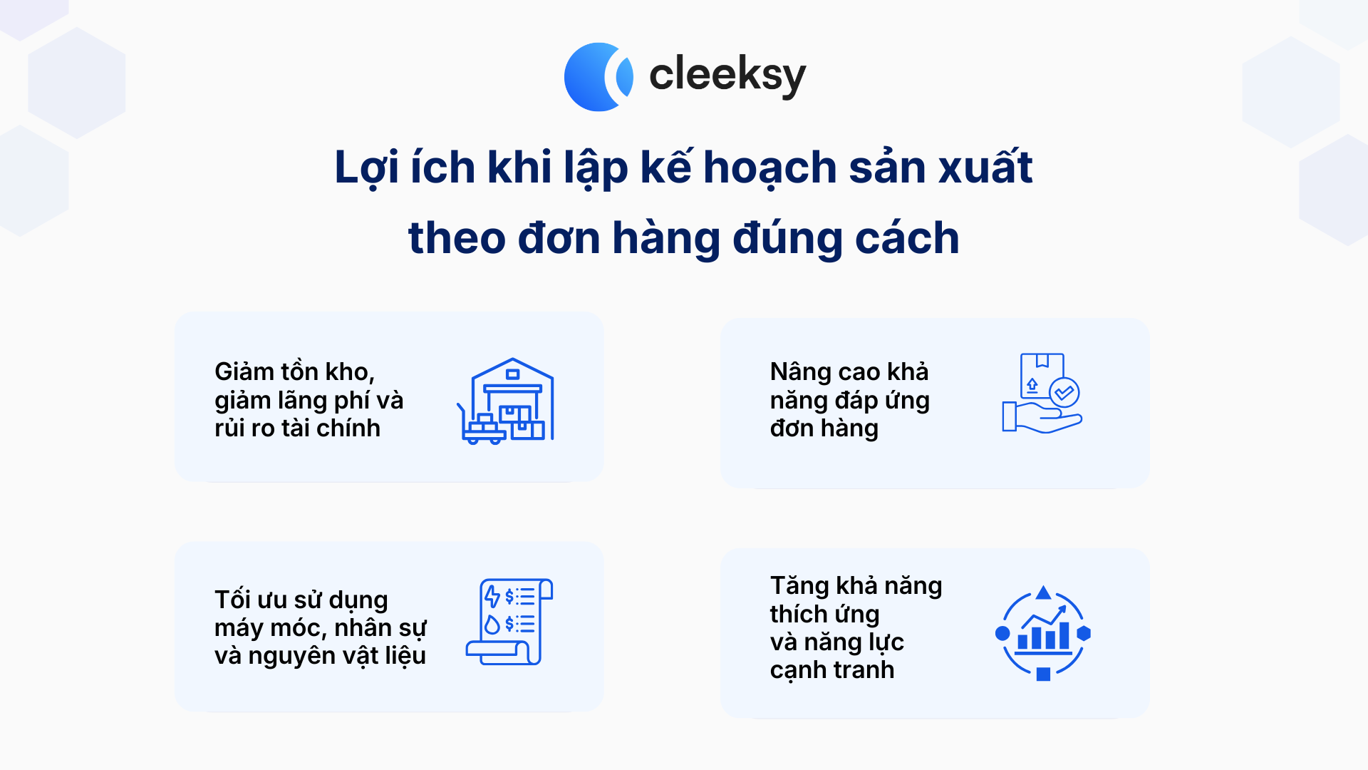 Lợi ích của việc lập kế hoạch sản xuất theo đơn hàng