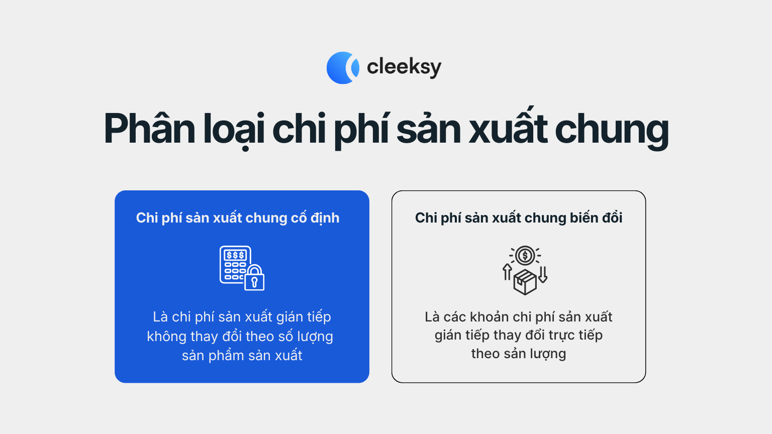 Phân loại chi phí sản xuất chung Cleeksy