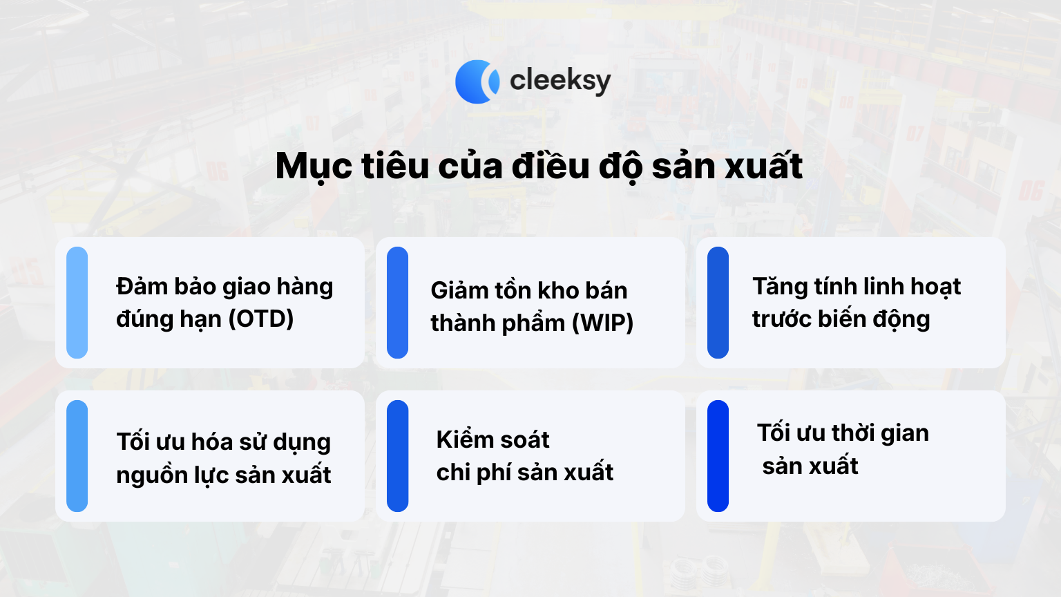 Mục tiêu của điều độ sản xuất Cleeksy