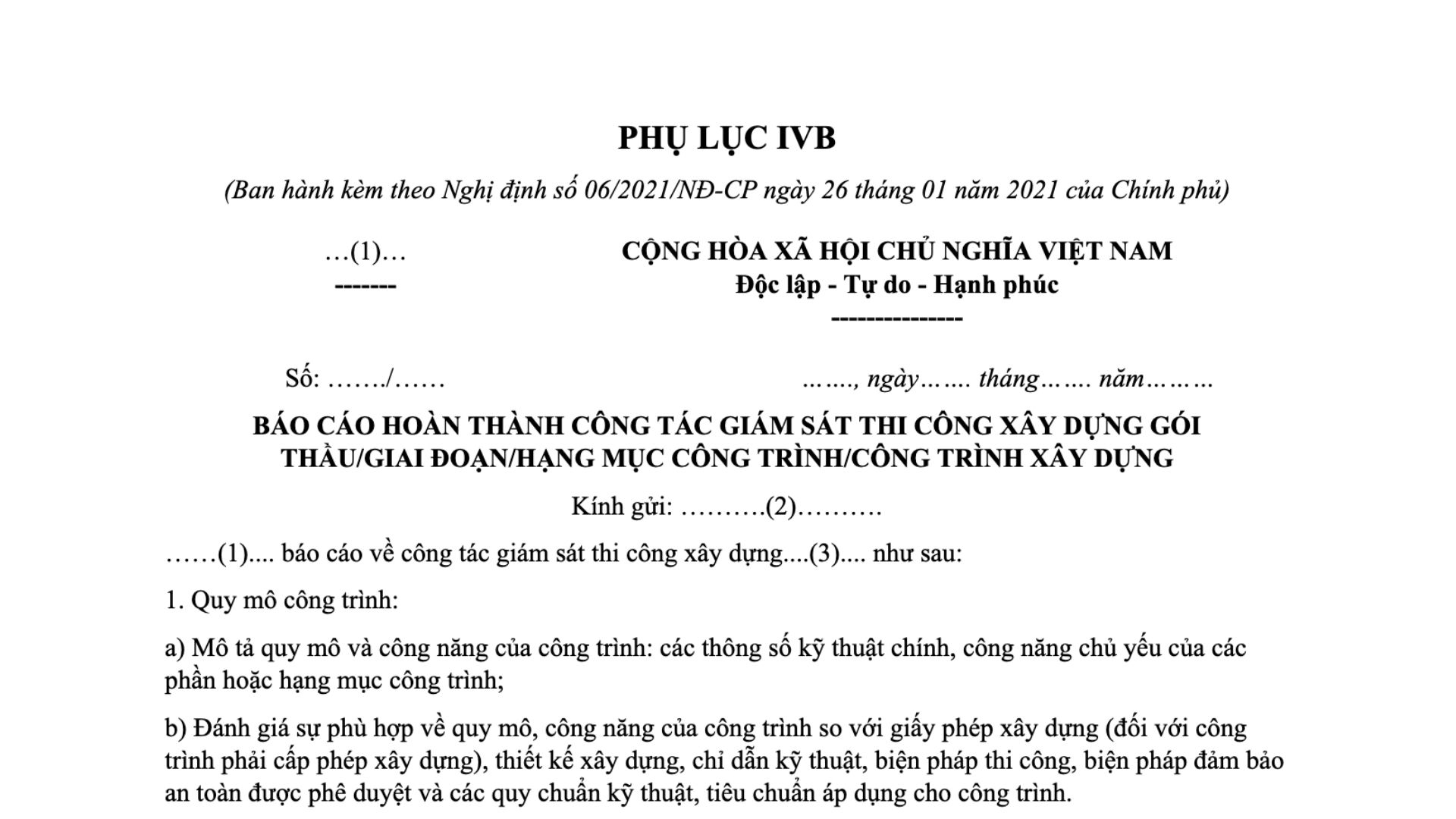 báo cáo hoàn thành công tác giám sát thi công cleeksy