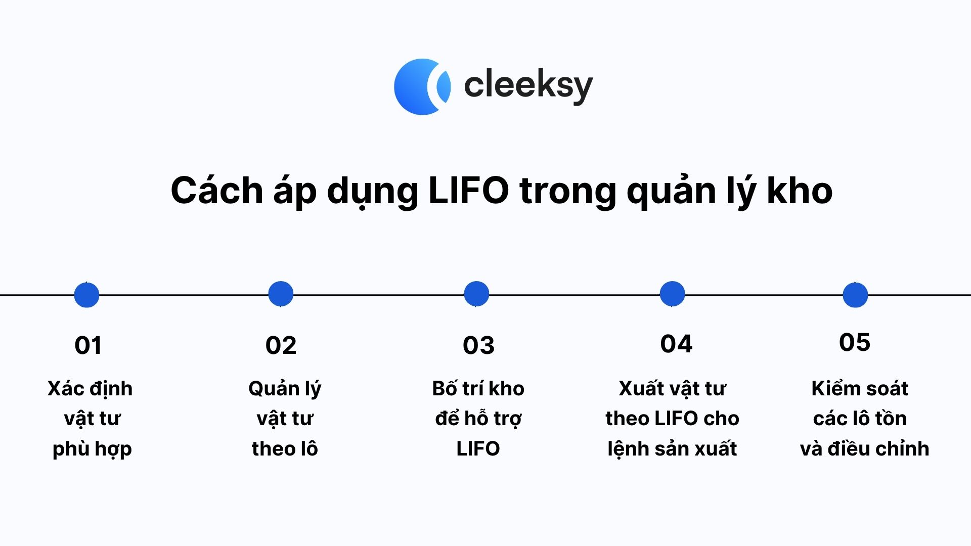 Cách áp dụng LIFO trong quản lý kho sản xuất Cleeksy